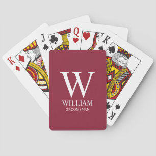Baraja De Cartas Monograma y nombre personalizados para padrinos de
