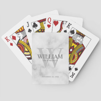 Baraja De Cartas Monograma y nombre personalizados para padrinos de