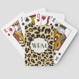 Baraja De Cartas Monogramado de impresión Sassy Leopard