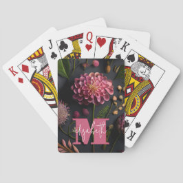 Baraja De Cartas Monogramado Floral