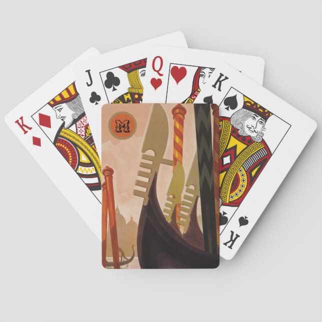 Baraja De Cartas Monogramados Canales de Venecia Regalos de Italia (Reverso)