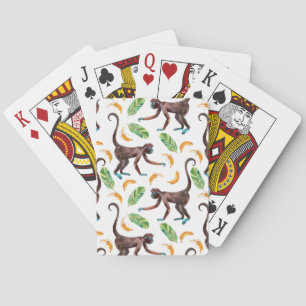 Baraja De Cartas Monos dulces que hacen juegos malabares plátanos