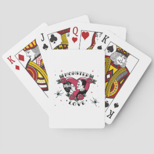 Baraja De Cartas Monster Love Bride de Frankenstein Vintage Tattoo