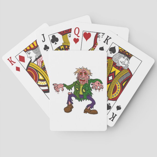 Baraja De Cartas Monstruo Zombie Verde de Halloween (Reverso)