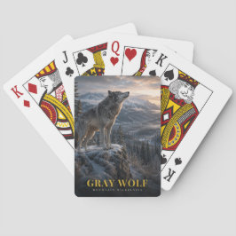 Baraja De Cartas Montaña del Lobo Gris de ANIMALES Salvajes
