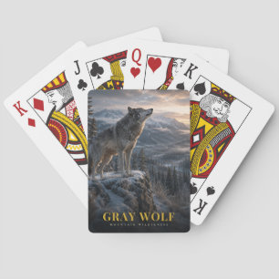 Baraja De Cartas Montaña del Lobo Gris de ANIMALES Salvajes