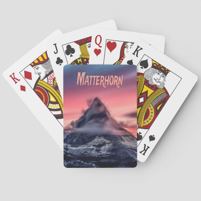 Baraja De Cartas Montaña Matterhorn Europa Alpes Suiza Italia (Reverso)