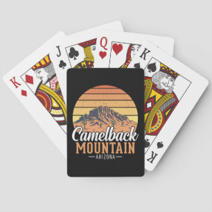 Baraja De Cartas Montaña Retro Camelback Arizona Viaje Desierto