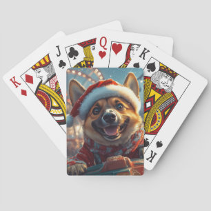Baraja De Cartas Montaña Rusa de Perro Malinois Belga Navidad