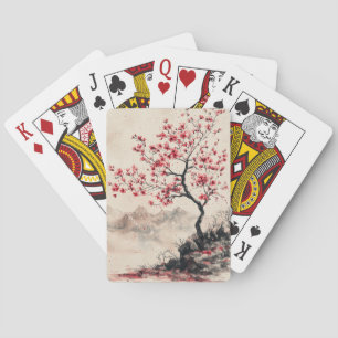 Baraja De Cartas Montaña Serenidad Crimson Sakura (1)