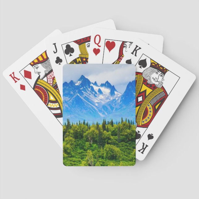 Baraja De Cartas Montañas Alaska majestuosas (Reverso)