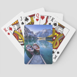 Baraja De Cartas Montañas de la dolomía del lago el Braies,