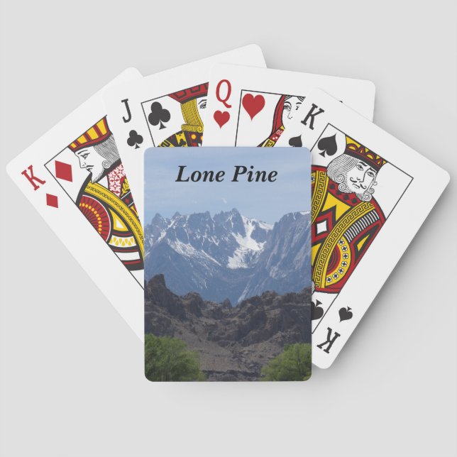 Baraja De Cartas Montañas de nieve de Lone Pine (Reverso)