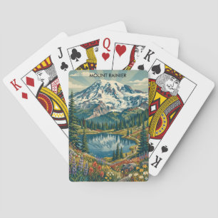 Baraja De Cartas Montañas del Parque Nacional Mount Rainier Vintage