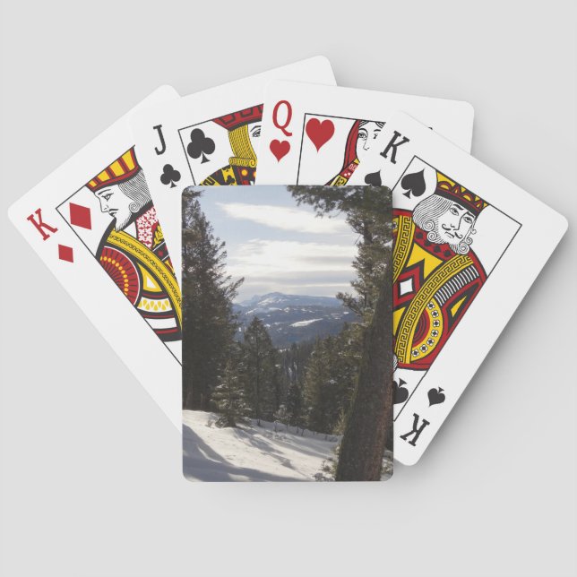 Baraja De Cartas Montañas Madison en invierno en Montana (Reverso)