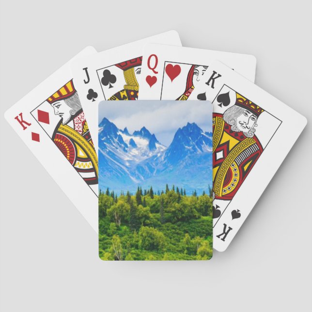 Baraja De Cartas Montañas majestuosas de Alaska (Reverso)