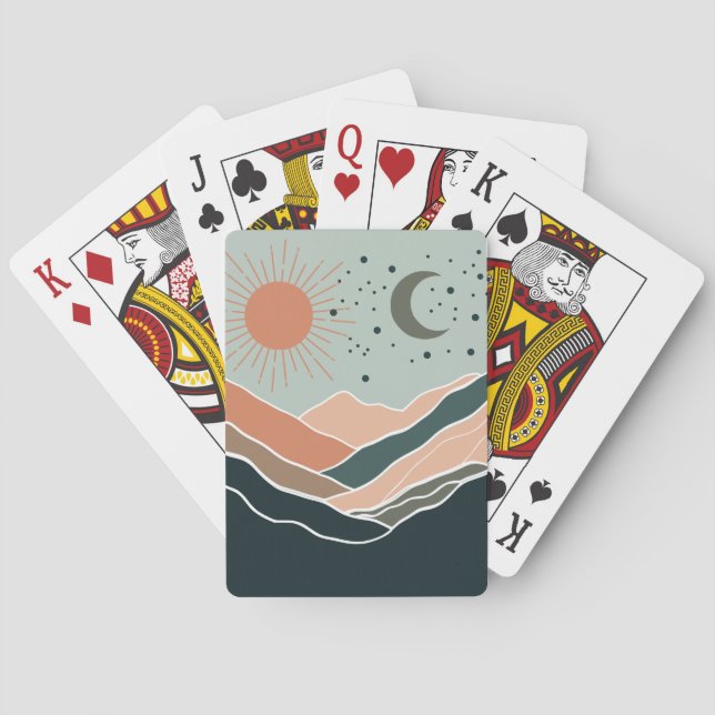 Baraja De Cartas Montañas Sun y Moon (Reverso)