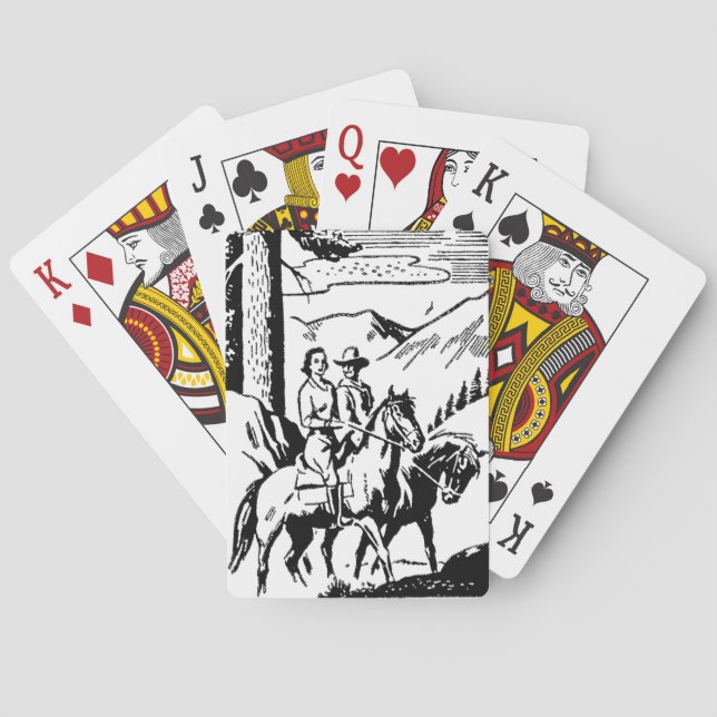 Baraja De Cartas Montar a caballo retro (Reverso)