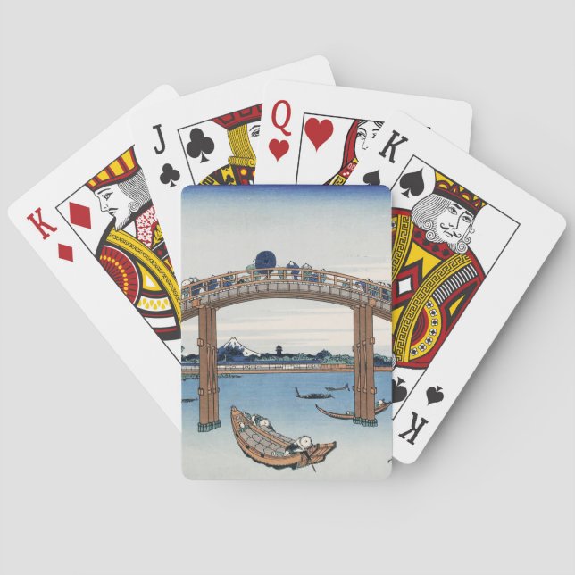 Baraja De Cartas Monte Fuji Housai visto desde debajo del puente ma (Reverso)