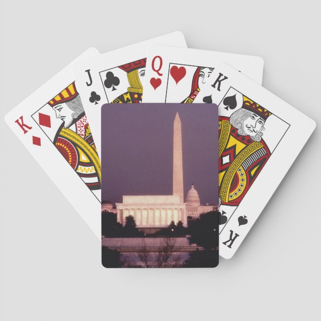 Baraja De Cartas Monumento a Washington, el Capitolio y Jefferson (Reverso)
