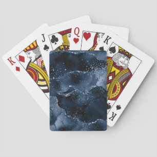 Baraja De Cartas Moody Agate   Purpurina de imitación azul de acero