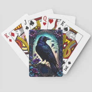 Baraja De Cartas Moonlit Raven   Suite de boda floral gótica. 