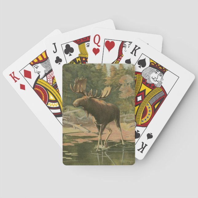 Baraja De Cartas Moose caminando en el agua (Reverso)