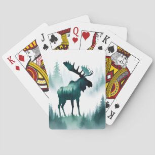 Baraja De Cartas Moose Wildlife Animal Nature Forest Mountain Art