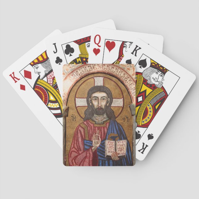 Baraja De Cartas Mosaico antiguo de Jesús (Reverso)