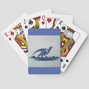 Baraja De Cartas Mosaico azul Delft antiguo - Grueso en la hierba