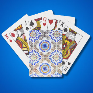 Baraja De Cartas Mosaico azul italiano