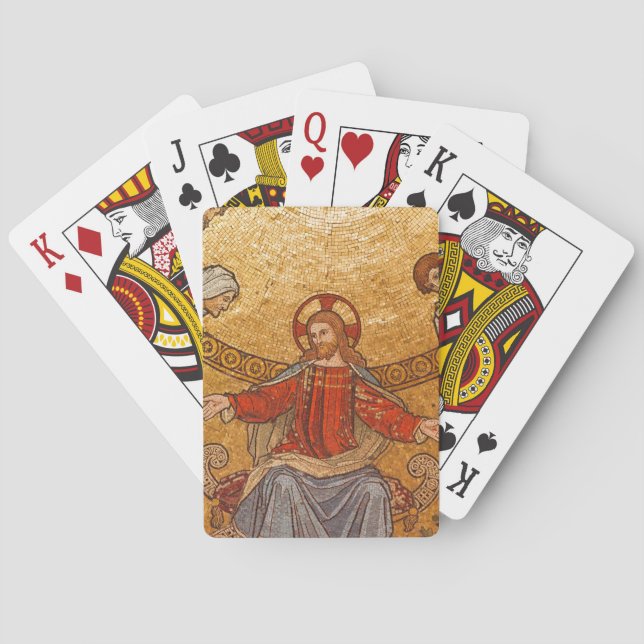 Baraja De Cartas mosaico de jesus christ (Reverso)