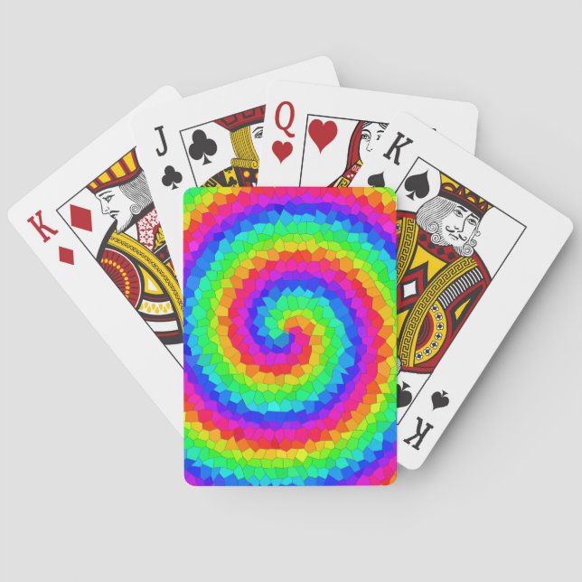 Baraja De Cartas Mosaico espiral arcoiris (Reverso)