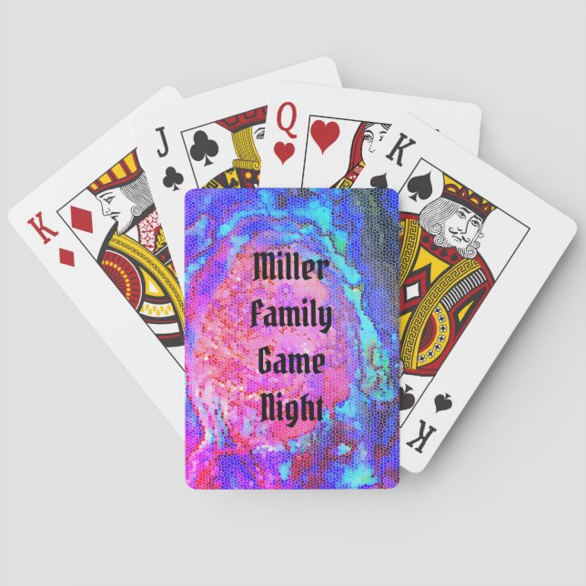 Baraja De Cartas Mosaico espiral vibrante de la noche del juego fam (Reverso)
