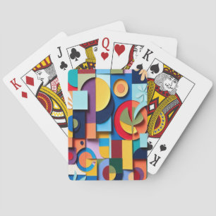 Baraja De Cartas Mosaico geométrico vibrante de papel cortado