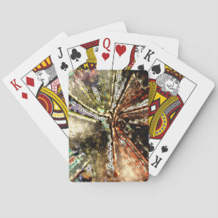 Baraja De Cartas Mosaico irregular sobre tela arrugada y moldeada