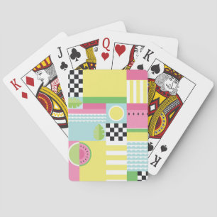 Baraja De Cartas Mosaico veraniego colorido, sandía kiwi fruta