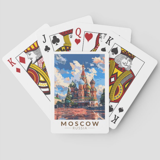 Baraja De Cartas Moscú Rusia Plaza Roja Viaje de arte (Reverso)