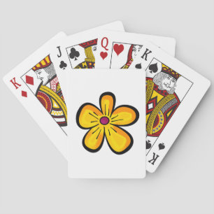 Baraja De Cartas Motismo de flor amarilla