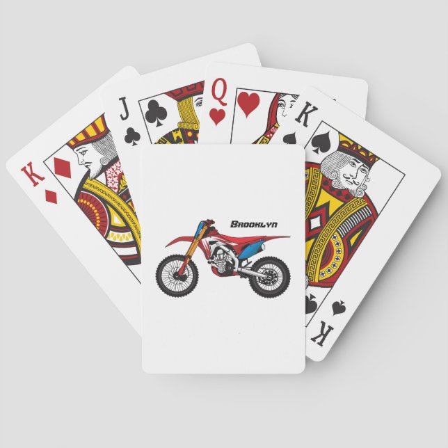 Baraja De Cartas Moto de moto de tierra roja (Reverso)