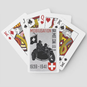 Baraja De Cartas Motocicleta Recon suiza de la Segunda Guerra Mundi