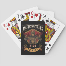 Baraja De Cartas Motocicletas Skull Ride Para Vivir