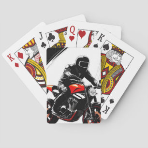 Baraja De Cartas Motociclista conduciendo una elegante moto de call
