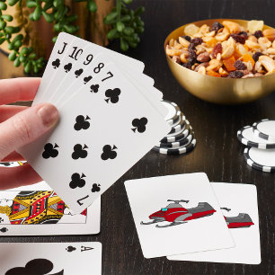 Baraja De Cartas Motonieve Roja y Gris