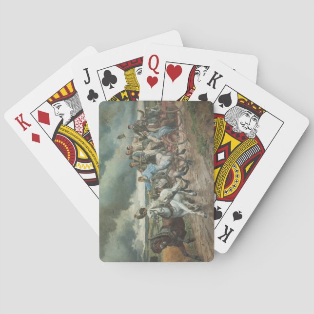 Baraja De Cartas Motor de fuego vintage (por Eugène Burnand) (Reverso)