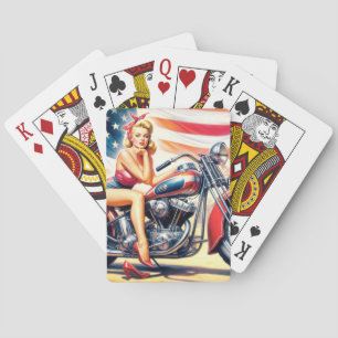 Baraja De Cartas Motorciclo Retro Pin Up