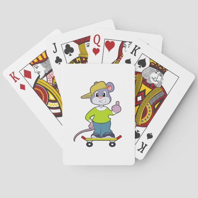 Baraja De Cartas Mouse as Skater with Skateboard (Reverso)