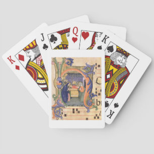 Baraja De Cartas Ms 571 f.6r Historiador inicial "H" que representa