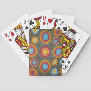 Baraja De Cartas Muchos Círculos Amarcan Tarjetas De Jugar En Bicic
