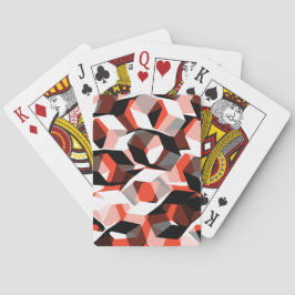 Baraja De Cartas Muchos hexágonos con partes coloreadas, en rojo cl